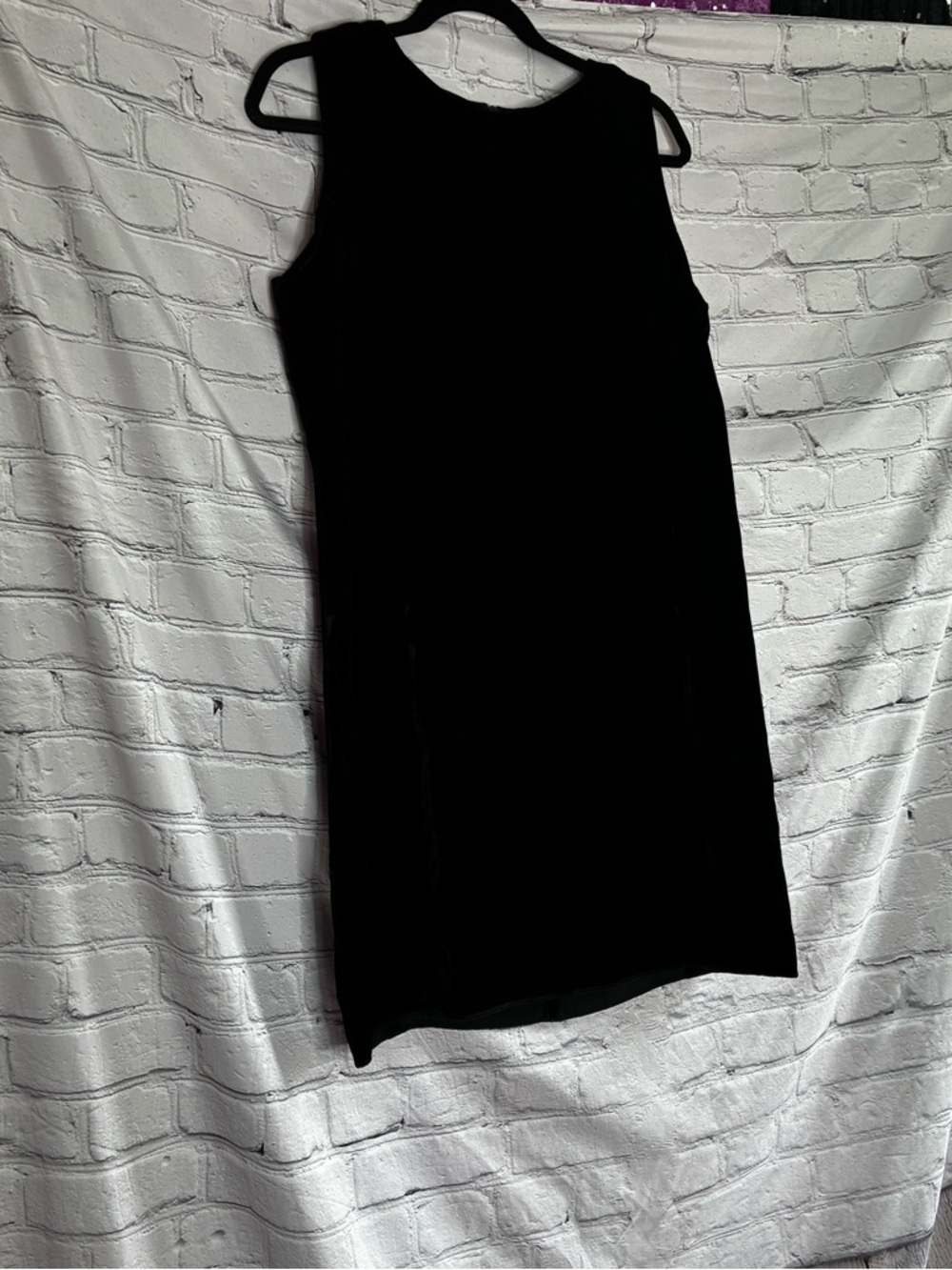 Vintage 90s GAP Crushed Velvet Little Black Minimalist Jumper‎ Dress Sz 10 AS IS - Picture 2 of 9